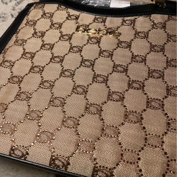 BEBE ๐ค๐ค Crystal Agathe Jacquard Crystal medium Satchel Handbag purse bag NWT - Picture 13 of 14